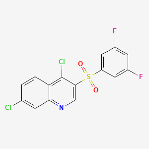 molecular formula C15H7Cl2F2NO2S B12496320 4,7-Dichloro-3-[(3,5-difluorophenyl)sulfonyl]quinoline 