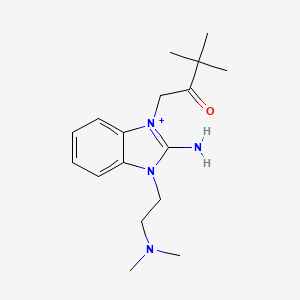molecular formula C17H27N4O+ B12496338 2-amino-1-[2-(dimethylamino)ethyl]-3-(3,3-dimethyl-2-oxobutyl)-1H-3,1-benzimidazol-3-ium 