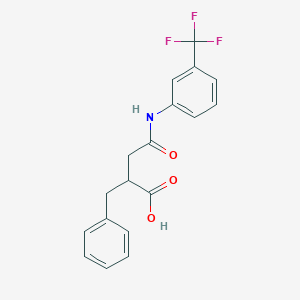 molecular formula C18H16F3NO3 B12496362 2-Benzyl-4-oxo-4-{[3-(trifluoromethyl)phenyl]amino}butanoic acid 