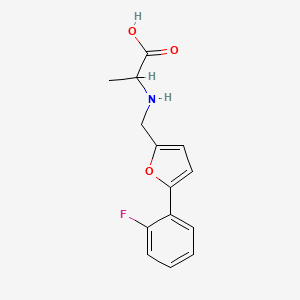 molecular formula C14H14FNO3 B12496378 N-{[5-(2-fluorophenyl)-2-furyl]methyl}alanine 
