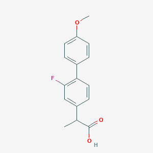 molecular formula C16H15FO3 B124964 2-[3-fluoro-4-(4-methoxyphenyl)phenyl]propanoic Acid CAS No. 41635-83-0