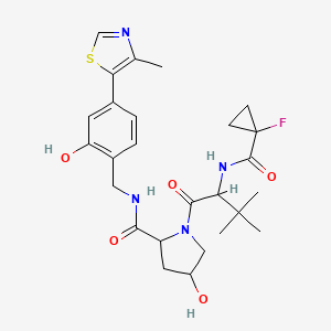 molecular formula C26H33FN4O5S B12496567 (2S,4R)-1-((S)-2-(1-Fluorocyclopropanecarboxamido)-3,3-dimethylbutanoyl)-4-hydroxy-N-(2-hydroxy-4-(4-methylthiazol-5-yl)benzyl)pyrrolidine-2-carboxamide 