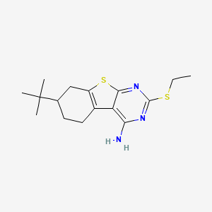 molecular formula C16H23N3S2 B12496650 7-Tert-butyl-2-(ethylsulfanyl)-5,6,7,8-tetrahydro[1]benzothieno[2,3-d]pyrimidin-4-amine 