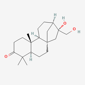 molecular formula C20H32O3 B1249675 (1S,4R,9R,10S,13R,14R)-14-hydroxy-14-(hydroxymethyl)-5,5,9-trimethyltetracyclo[11.2.1.01,10.04,9]hexadecan-6-one 