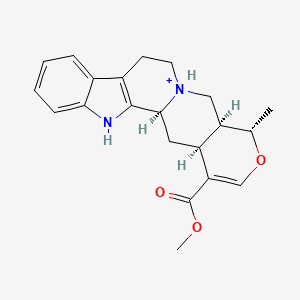 molecular formula C21H25N2O3+ B1249682 Tetrahydroalstonine(1+) 