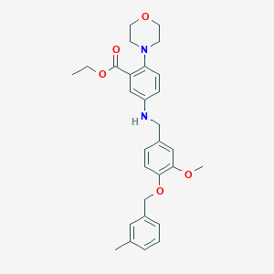 molecular formula C29H34N2O5 B12497092 Ethyl 5-({3-methoxy-4-[(3-methylbenzyl)oxy]benzyl}amino)-2-(morpholin-4-yl)benzoate 