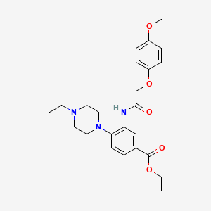 molecular formula C24H31N3O5 B12497101 Ethyl 4-(4-ethylpiperazin-1-yl)-3-{[(4-methoxyphenoxy)acetyl]amino}benzoate 