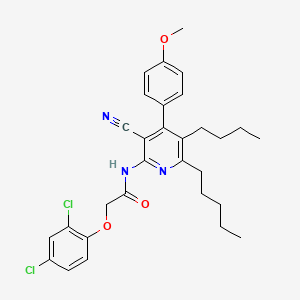 molecular formula C30H33Cl2N3O3 B12497124 N-[5-butyl-3-cyano-4-(4-methoxyphenyl)-6-pentylpyridin-2-yl]-2-(2,4-dichlorophenoxy)acetamide 