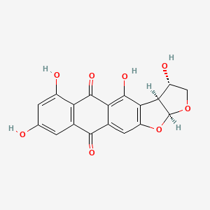 molecular formula C18H12O8 B1249713 (4S,5S,8S)-2,5,16,18-tetrahydroxy-7,9-dioxapentacyclo[10.8.0.03,10.04,8.014,19]icosa-1,3(10),11,14(19),15,17-hexaene-13,20-dione 