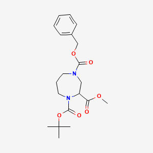 molecular formula C20H28N2O6 B12497239 4-Benzyl 1-(tert-butyl) 2-methyl 1,4-diazepane-1,2,4-tricarboxylate 