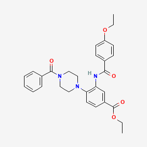 molecular formula C29H31N3O5 B12497292 Ethyl 3-{[(4-ethoxyphenyl)carbonyl]amino}-4-[4-(phenylcarbonyl)piperazin-1-yl]benzoate 