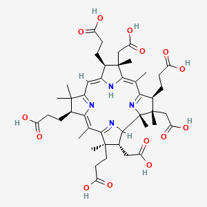 3-[(1R,2S,3S,5Z,7S,8S,9Z,13S,14Z,17R,18R)-3,13,17-tris(2-carboxyethyl)-2,7,18-tris(carboxymethyl)-1,2,5,7,12,12,15,17-octamethyl-3,8,13,18,19,22-hexahydrocorrin-8-yl]propanoic acid