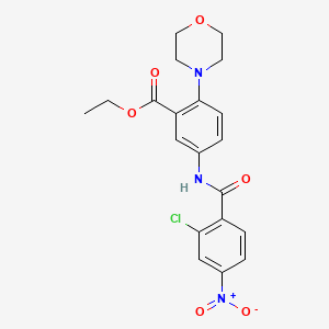 molecular formula C20H20ClN3O6 B12497399 Ethyl 5-{[(2-chloro-4-nitrophenyl)carbonyl]amino}-2-(morpholin-4-yl)benzoate 