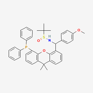 molecular formula C39H40NO3PS B12497426 N-{[5-(diphenylphosphanyl)-9,9-dimethylxanthen-4-yl](4-methoxyphenyl)methyl}-2-methylpropane-2-sulfinamide 