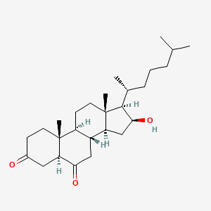 molecular formula C27H44O3 B1249752 16β-羟基-5α-胆甾烷-3,6-二酮 