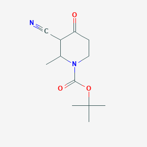 molecular formula C12H18N2O3 B12497602 Tert-butyl 3-cyano-2-methyl-4-oxopiperidine-1-carboxylate 