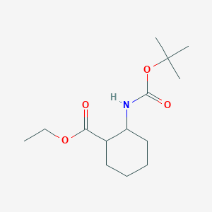 molecular formula C14H25NO4 B12497613 Ethyl 2-((tert-butoxycarbonyl)amino)cyclohexane-1-carboxylate 