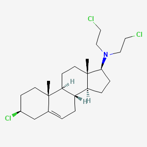 molecular formula C23H36Cl3N B1249766 3beta-Chloro-N,N-bis(2-chloroethyl)-androst-5-en-17beta-amine 