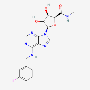 molecular formula C18H19IN6O4 B1249768 (2S,3R,5R)-3,4-dihydroxy-5-[6-[(3-iodophenyl)methylamino]-9-purinyl]-N-methyl-2-oxolanecarboxamide 