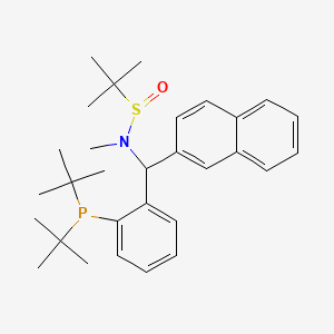 molecular formula C30H42NOPS B12497697 N-{[2-(di-tert-butylphosphanyl)phenyl](naphthalen-2-yl)methyl}-N,2-dimethylpropane-2-sulfinamide 