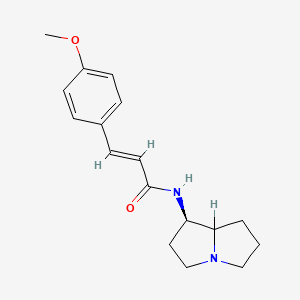 molecular formula C17H22N2O2 B1249774 (E)-N-[(1R)-2,3,5,6,7,8-hexahydro-1H-pyrrolizin-1-yl]-3-(4-methoxyphenyl)prop-2-enamide 