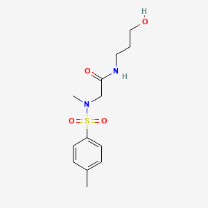 molecular formula C13H20N2O4S B12497748 N-(3-hydroxypropyl)-2-(N-methyl-4-methylbenzenesulfonamido)acetamide 