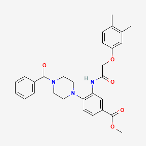 molecular formula C29H31N3O5 B12497801 Methyl 3-{[(3,4-dimethylphenoxy)acetyl]amino}-4-[4-(phenylcarbonyl)piperazin-1-yl]benzoate 