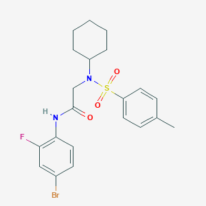 molecular formula C21H24BrFN2O3S B12497973 N-(4-bromo-2-fluorophenyl)-N~2~-cyclohexyl-N~2~-[(4-methylphenyl)sulfonyl]glycinamide 