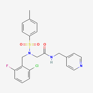 molecular formula C22H21ClFN3O3S B12498000 N~2~-(2-chloro-6-fluorobenzyl)-N~2~-[(4-methylphenyl)sulfonyl]-N-(pyridin-4-ylmethyl)glycinamide 