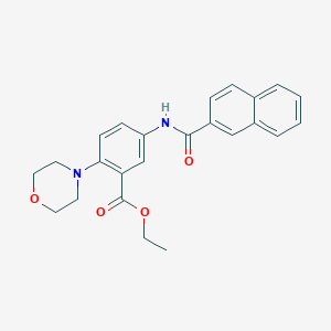 molecular formula C24H24N2O4 B12498024 Ethyl 2-(morpholin-4-yl)-5-[(naphthalen-2-ylcarbonyl)amino]benzoate 