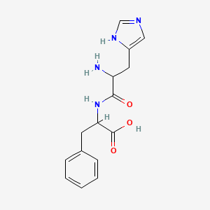 molecular formula C15H18N4O3 B12498154 2-[[2-amino-3-(1H-imidazol-5-yl)propanoyl]amino]-3-phenylpropanoic acid 