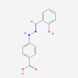 molecular formula C14H12N2O3 B12498181 4-{2-[(2-Hydroxyphenyl)methylidene]hydrazin-1-yl}benzoic acid 