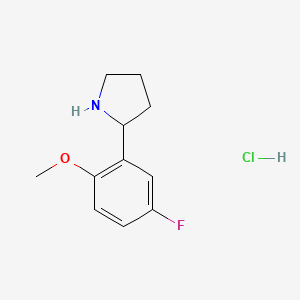 molecular formula C11H15ClFNO B12498290 2-(5-Fluoro-2-methoxyphenyl)pyrrolidine hydrochloride 