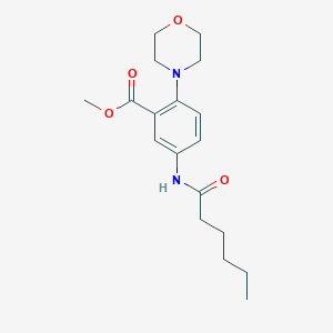 molecular formula C18H26N2O4 B12498327 Methyl 5-(hexanoylamino)-2-(morpholin-4-yl)benzoate 