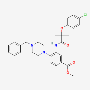 molecular formula C29H32ClN3O4 B12498570 Methyl 4-(4-benzylpiperazin-1-yl)-3-{[2-(4-chlorophenoxy)-2-methylpropanoyl]amino}benzoate 