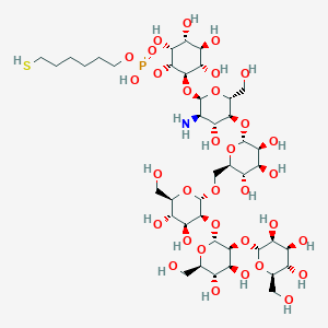 molecular formula C42H76NO33PS B1249860 [alpha-D-Man-(1->2)-alpha-D-Man-(1->2)-alpha-D-Man-(1->6)-alpha-D-Man-(1->4)-alpha-D-GlcN-(1->6)]-1-O-(6-thiohexylphosphono)-D-myo-inositol 
