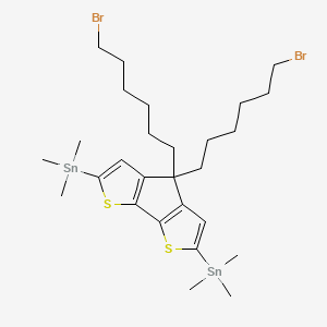 molecular formula C27H44Br2S2Sn2 B12498604 [7,7-bis(6-bromohexyl)-10-trimethylstannyl-3,11-dithiatricyclo[6.3.0.02,6]undeca-1(8),2(6),4,9-tetraen-4-yl]-trimethylstannane 