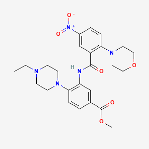 molecular formula C25H31N5O6 B12498849 Methyl 4-(4-ethylpiperazin-1-yl)-3-({[2-(morpholin-4-yl)-5-nitrophenyl]carbonyl}amino)benzoate 