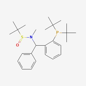 molecular formula C26H40NOPS B12498870 N-{[2-(di-tert-butylphosphanyl)phenyl](phenyl)methyl}-N,2-dimethylpropane-2-sulfinamide 