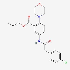 molecular formula C22H25ClN2O4 B12498930 Propyl 5-{[(4-chlorophenyl)acetyl]amino}-2-(morpholin-4-yl)benzoate 
