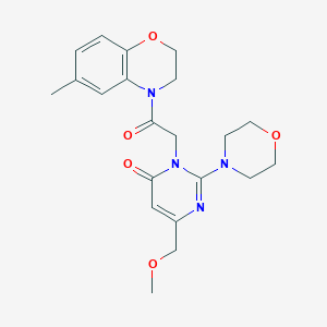 molecular formula C21H26N4O5 B12498968 6-(methoxymethyl)-3-[2-(6-methyl-2,3-dihydro-4H-1,4-benzoxazin-4-yl)-2-oxoethyl]-2-(morpholin-4-yl)pyrimidin-4(3H)-one 