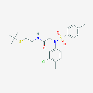 molecular formula C22H29ClN2O3S2 B12498971 N-[2-(tert-butylsulfanyl)ethyl]-N~2~-(3-chloro-4-methylphenyl)-N~2~-[(4-methylphenyl)sulfonyl]glycinamide CAS No. 592470-84-3