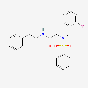 molecular formula C24H25FN2O3S B12499003 N~2~-(2-fluorobenzyl)-N~2~-[(4-methylphenyl)sulfonyl]-N-(2-phenylethyl)glycinamide 