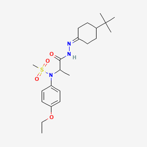 molecular formula C22H35N3O4S B12499138 N-{1-[2-(4-tert-butylcyclohexylidene)hydrazinyl]-1-oxopropan-2-yl}-N-(4-ethoxyphenyl)methanesulfonamide (non-preferred name) 
