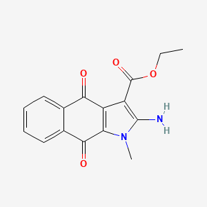 2-Amino-4,9-dihydro-4,9-dioxo-1-methyl-1H-benz[f]indole-3-carboxylic acid ethyl ester