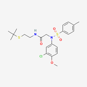 molecular formula C22H29ClN2O4S2 B12499248 N-[2-(tert-butylsulfanyl)ethyl]-N~2~-(3-chloro-4-methoxyphenyl)-N~2~-[(4-methylphenyl)sulfonyl]glycinamide 