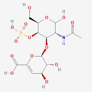 molecular formula C14H21NO14S B1249963 2-氨基乙酰氨基-2-脱氧-3-O-(4-脱氧-α-L-赤藓糖-4-烯吡喃糖醛酸)-4-磺基-D-半乳糖吡喃糖 