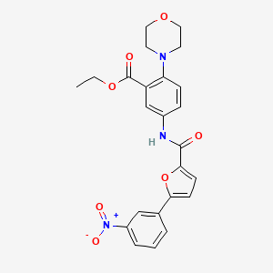 molecular formula C24H23N3O7 B12499697 Ethyl 2-(morpholin-4-yl)-5-({[5-(3-nitrophenyl)furan-2-yl]carbonyl}amino)benzoate 
