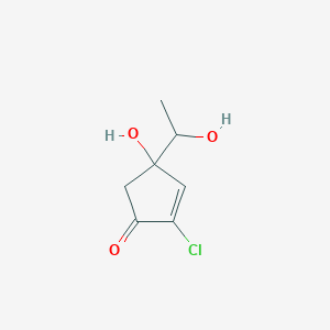 molecular formula C7H9ClO3 B1249971 2-Chloro-4-hydroxy-4-(1-hydroxyethyl)cyclopent-2-en-1-one 