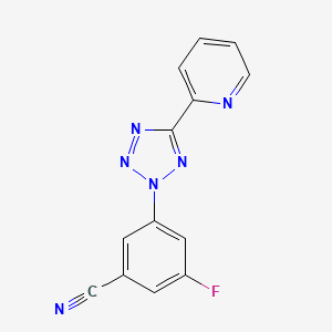 molecular formula C13H7FN6 B1249972 3-Fluoro-5-(5-pyridin-2-yltetrazol-2-yl)benzonitrile CAS No. 507269-27-4